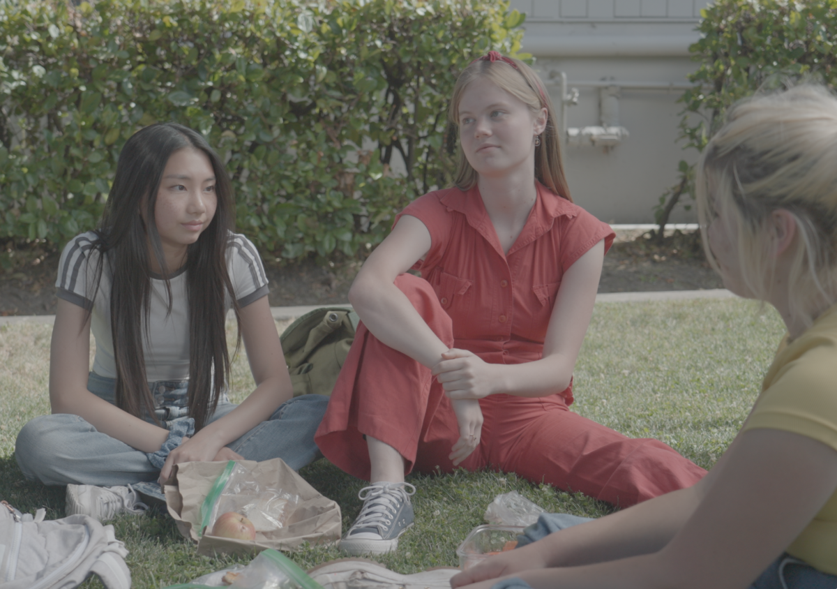 Senior Amelia Soong (left) acts alongside the main actress of "Still Life," an up-and-coming film set in the Bay Area. Photo credit: Lauren Shapiro